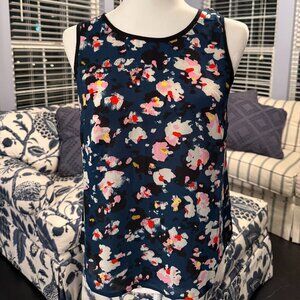 CAbi Sleeveless Blouse, Green Floral XS